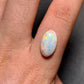 'Giverny garden' 3.36ct Solid Australian white opal Coober Pedy 15.2x9.1x4.2mm