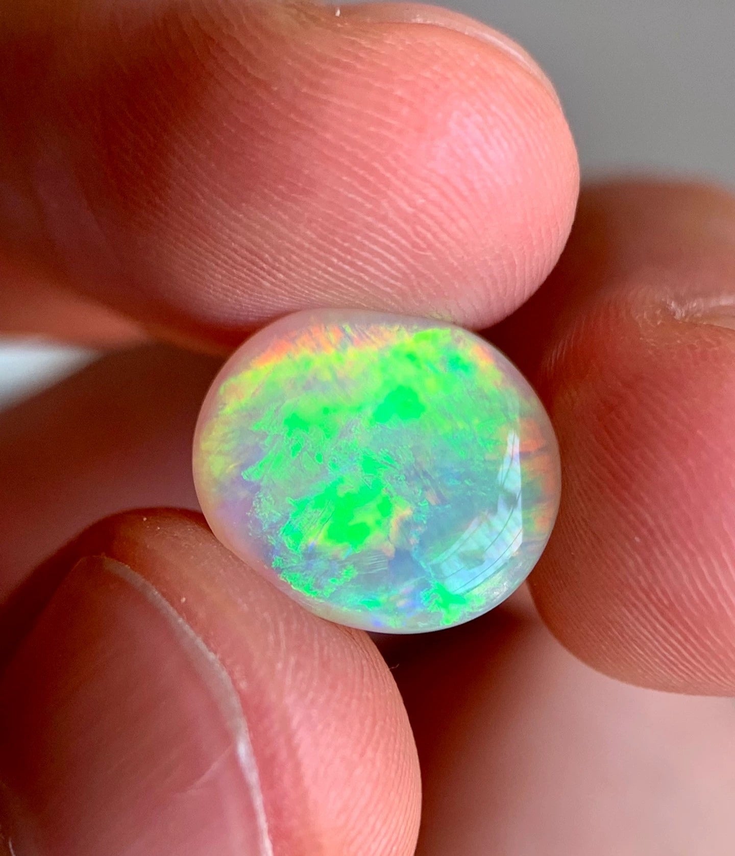 'Rain bird' 3.48ct Solid Australian Crystal opal Lightning ridge 12.8x11x4.3mm