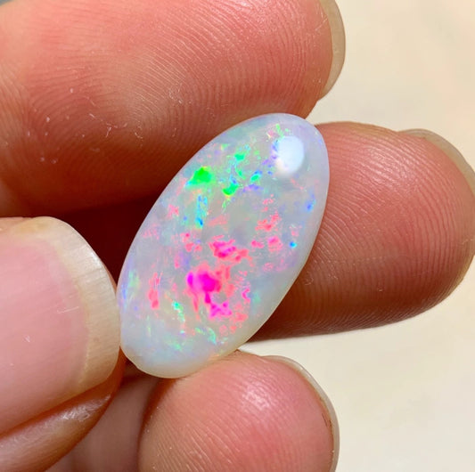 4.36ct Solid Australian white opal 18.8x10.2x4mm