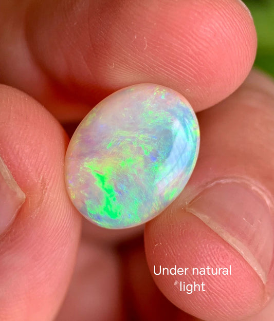 'Spring' 4ct Solid Australian Crystal opal 15.6x12.1x4mm