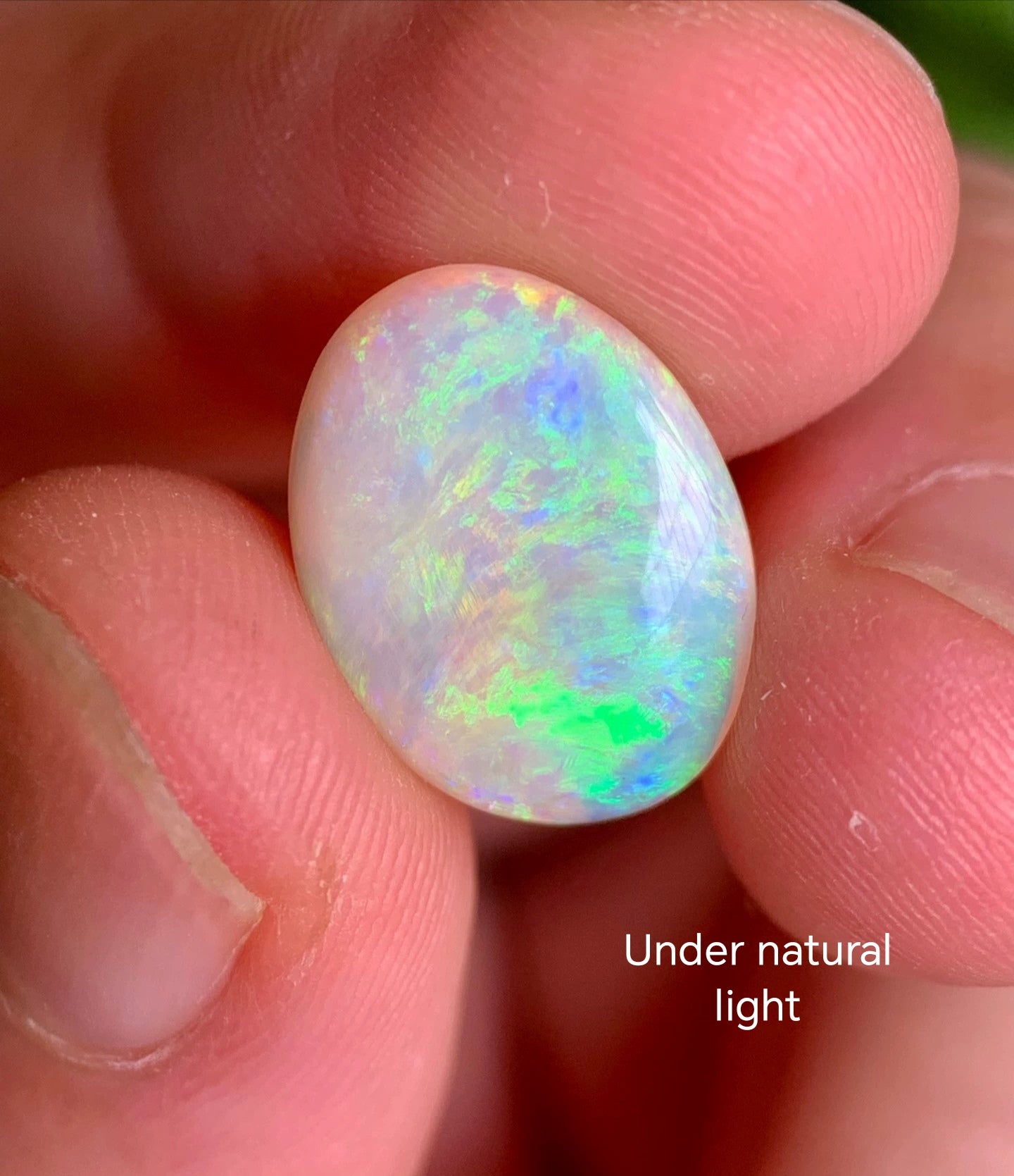 'Spring' 4ct Solid Australian Crystal opal 15.6x12.1x4mm