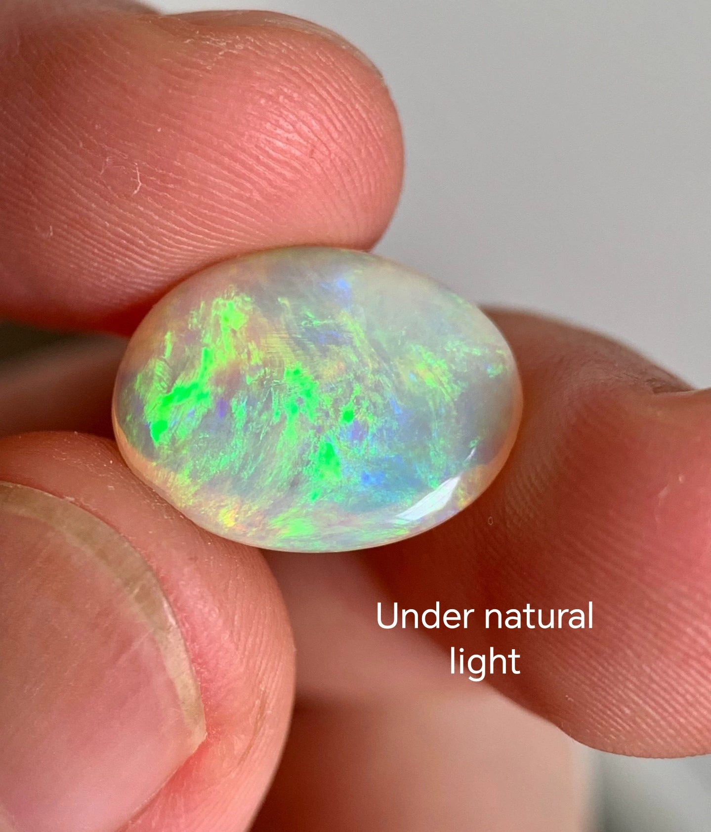 'Spring' 4ct Solid Australian Crystal opal 15.6x12.1x4mm