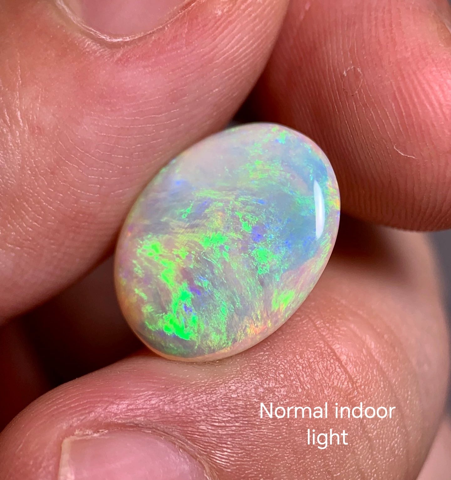 'Spring' 4ct Solid Australian Crystal opal 15.6x12.1x4mm