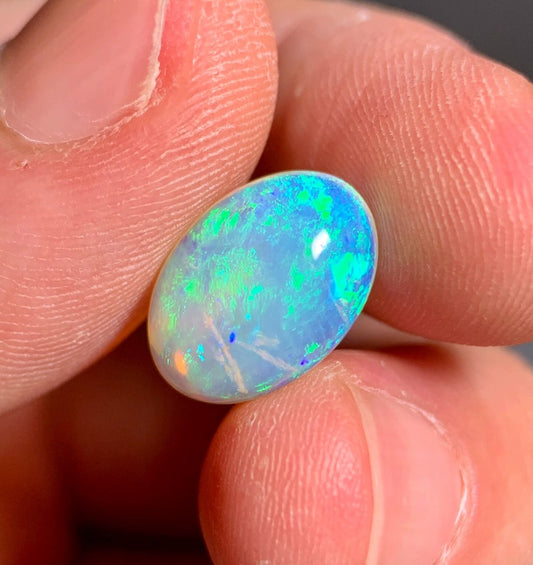 'Mermaid Cave' 3.84ct Solid Australian Crystal opal Lightning ridge 13.9x9.8x5mm