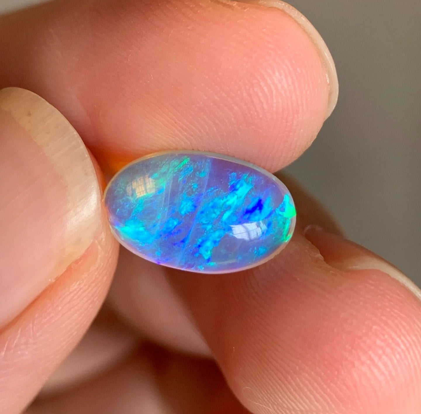 'Ice Cave' 1.81ct Natural Solid Australian Crystal opal 12×7.6×3.6mm