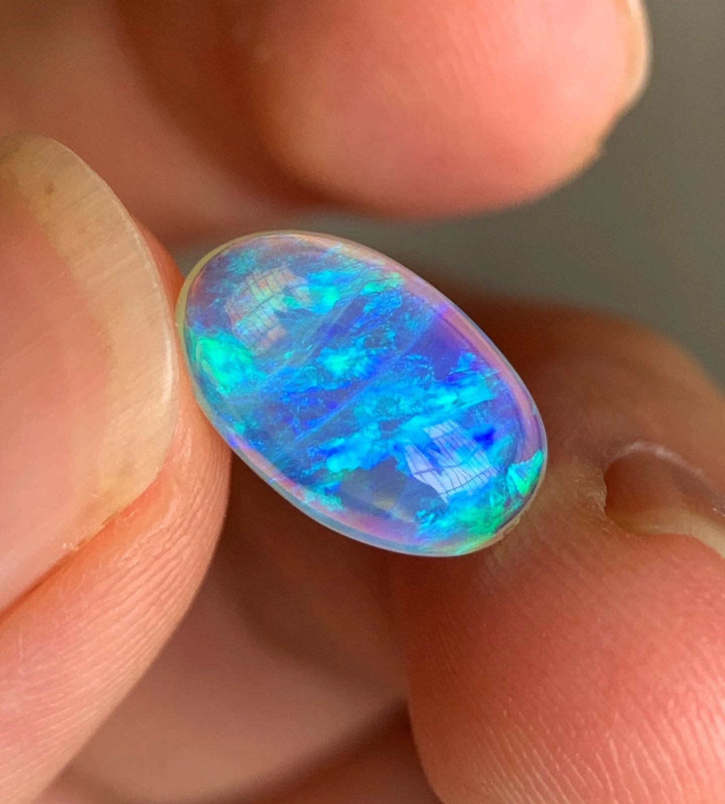 'Ice Cave' 1.81ct Natural Solid Australian Crystal opal 12×7.6×3.6mm