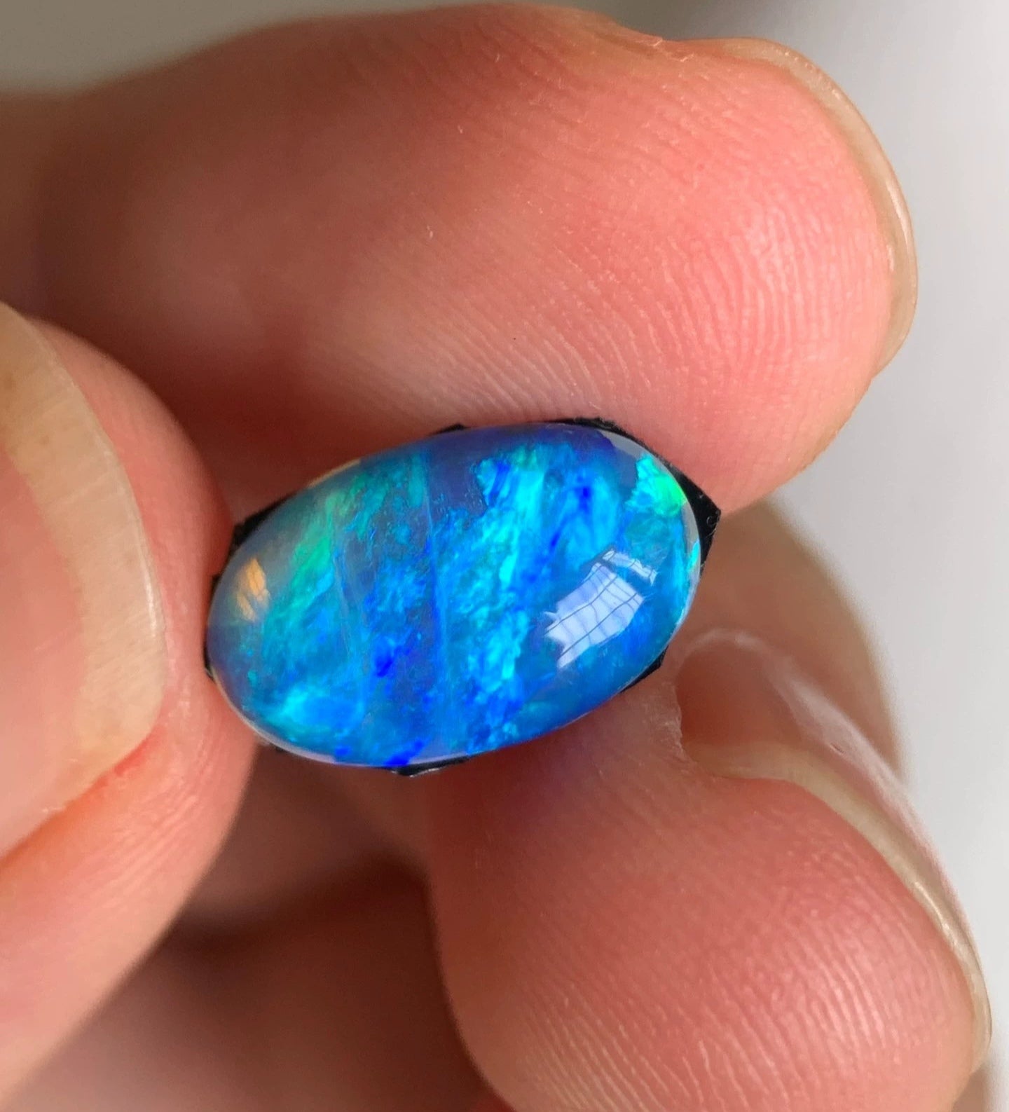 'Ice Cave' 1.81ct Natural Solid Australian Crystal opal 12×7.6×3.6mm