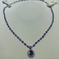 12ct Natural Tanzanite 0.81ct natural brilliant diamonds fine Platinum Pt900 necklace and pendant