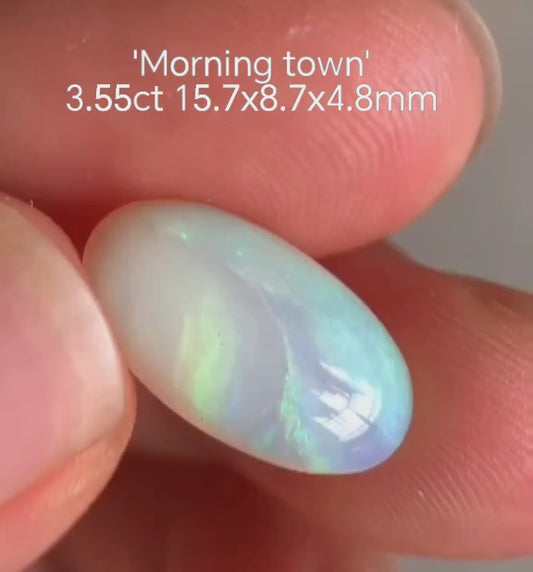 'Morning town' 3.55ct Solid Australian semi-crystal opal 15.7x8.7x4.8mm