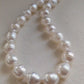 8.6-10.7mm Genuine south sea white pearls baroque necklace