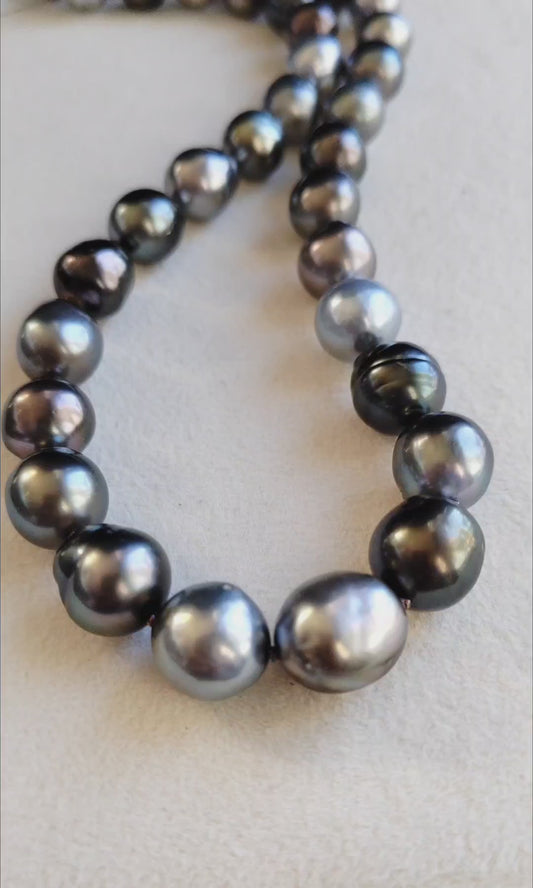 9.3-12mm Genuine Tahitian south sea pearls Baroque necklace