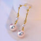 'Glittering' earrings 18k gold genuine Japanese akoya pearls 4.5-8.3mm AAA+