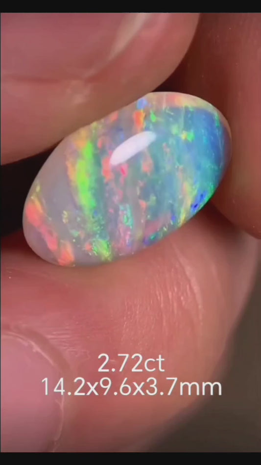 'Rainbow' 2.72ct Solid Australian Crystal opal Coober Pedy 14.2x9.6x3.7