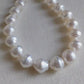 9-10.5mm Genuine Australian south sea white pearls baroque strand necklace