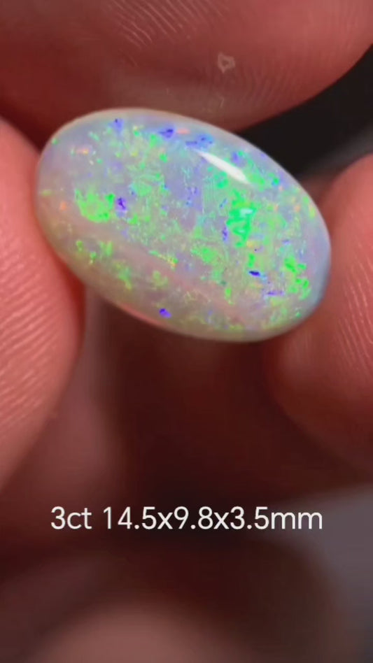 'Early spring' 3ct Solid Australian Crystal opal 14.5x9.8x3.5mm