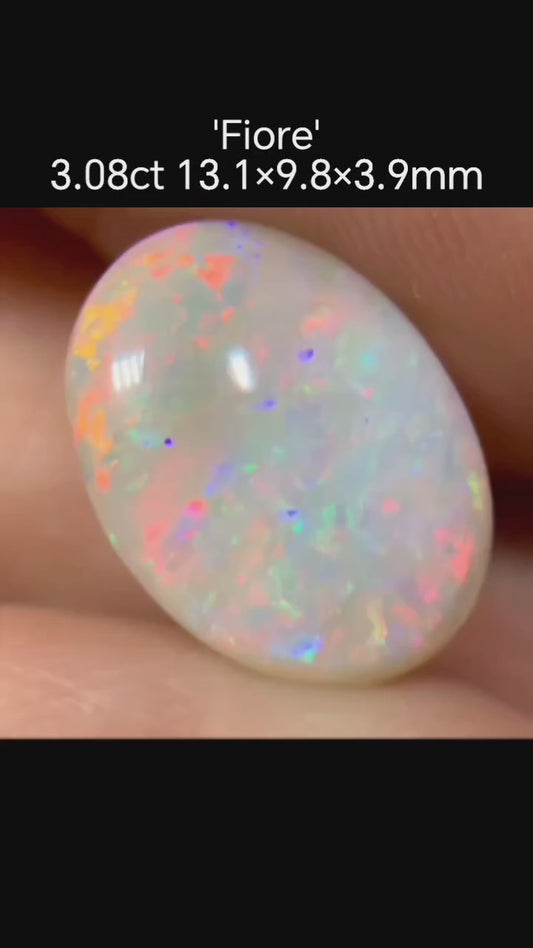 'Fiore'  3.08ct Solid Australian semi-crystal opal Coober Pedy 13.1x9.8x3.9mm