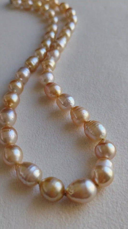 7.7-9.9mm Genuine Golden south sea earrings classic necklace