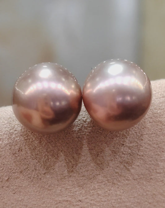 Clearance 11mm Genuine freshwater pearls earrings studs