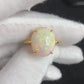 'Artist's Garden' 5.335ct Natural Solid Australian Crystal opal 14ct gold ring 14.5×11.8×5.4mm