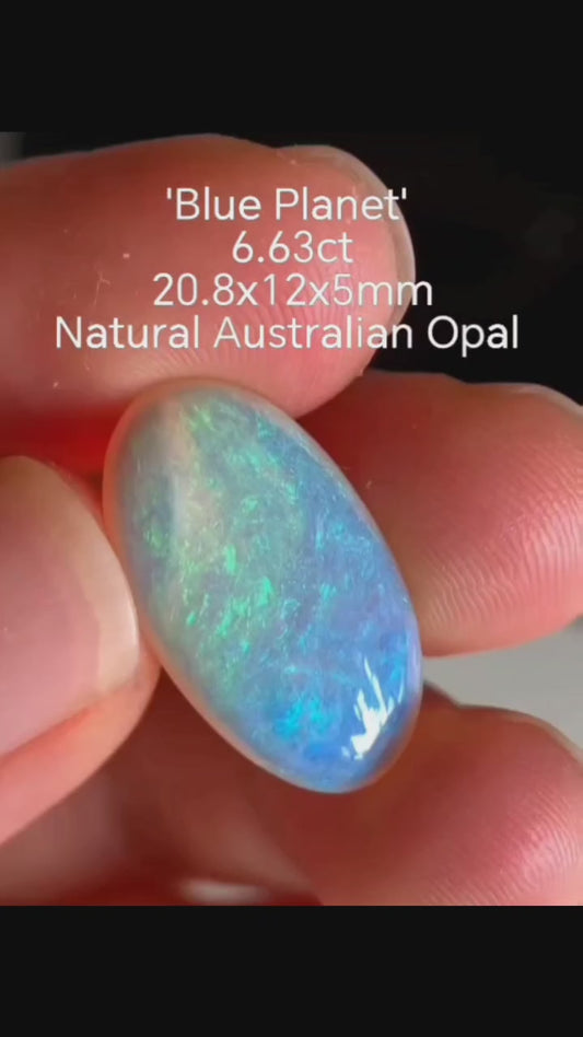 'The Blue Planet' 6.63ct solid Australian Opal 20.8x12x5mm