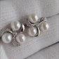 'Pinwheel flowers' Earring genuine Japanese akoya pearls 6.2-6.4mm