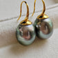 11.1mm Genuine tahitian south sea pearls classic 9ct gold earrings
