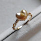 'A golden heart' 14k gold ring genuine golden south sea Keshi pearl 'Wild' 2.6ct
