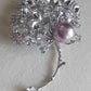'Pink dandelion' brooch genuine freshwater pearl 10.9mm