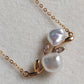 'Blooming flowers' 18k gold necklace genuine south sea Keshi pearls 2.3ct