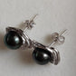 'Black Rose' jewelry set Genuine tahitian sea pearls 7.8-8.9mm