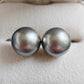 18k gold essential earring studs genuine tahitian south sea pearls 9mm Round