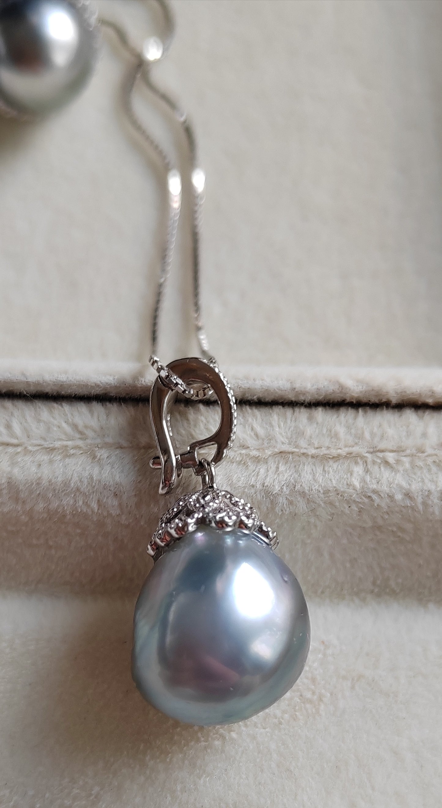 Classic Jewellry set Genuine tahitian sea pearls 10.3-13.1mm