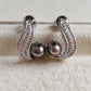 'Wild' earrings genuine Keshi tahitian south sea pearls