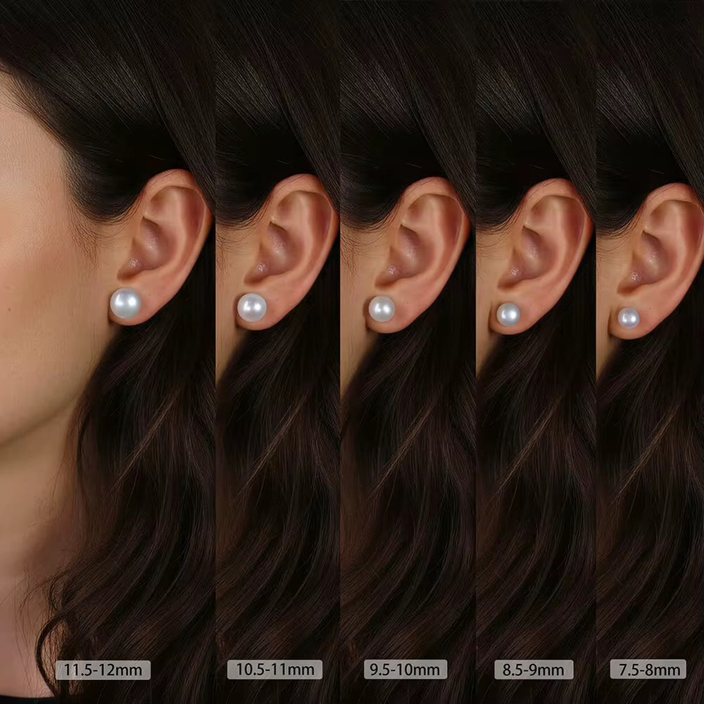 11-11.3mm Genuine freshwater pearl classic earrings studs