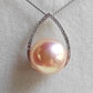 12mm Genuine freshwater pearl classic necklace Peach