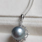 'Modern Rococo' necklace genuine tahitian south sea pearl 10.9mm