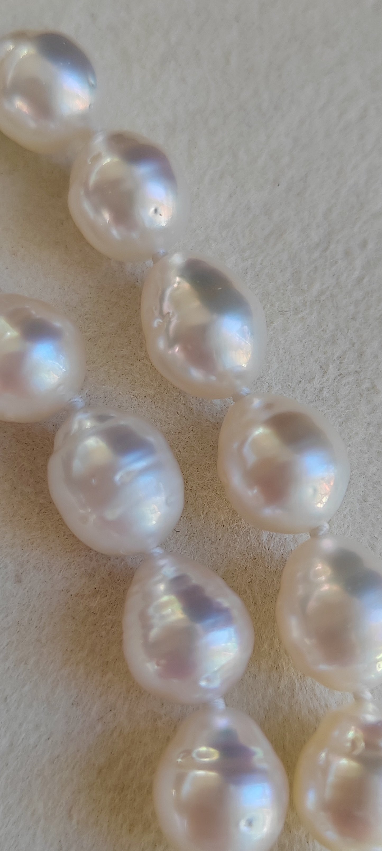 9-10.8mm Genuine Australian south sea white pearls 14k gold necklace