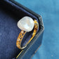 'Wild' Genuine Australian south sea Keshi pearl 18k gold Balletcore ring