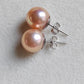 10.2-12mm Genuine freshwater pearls jewelry set Peach
