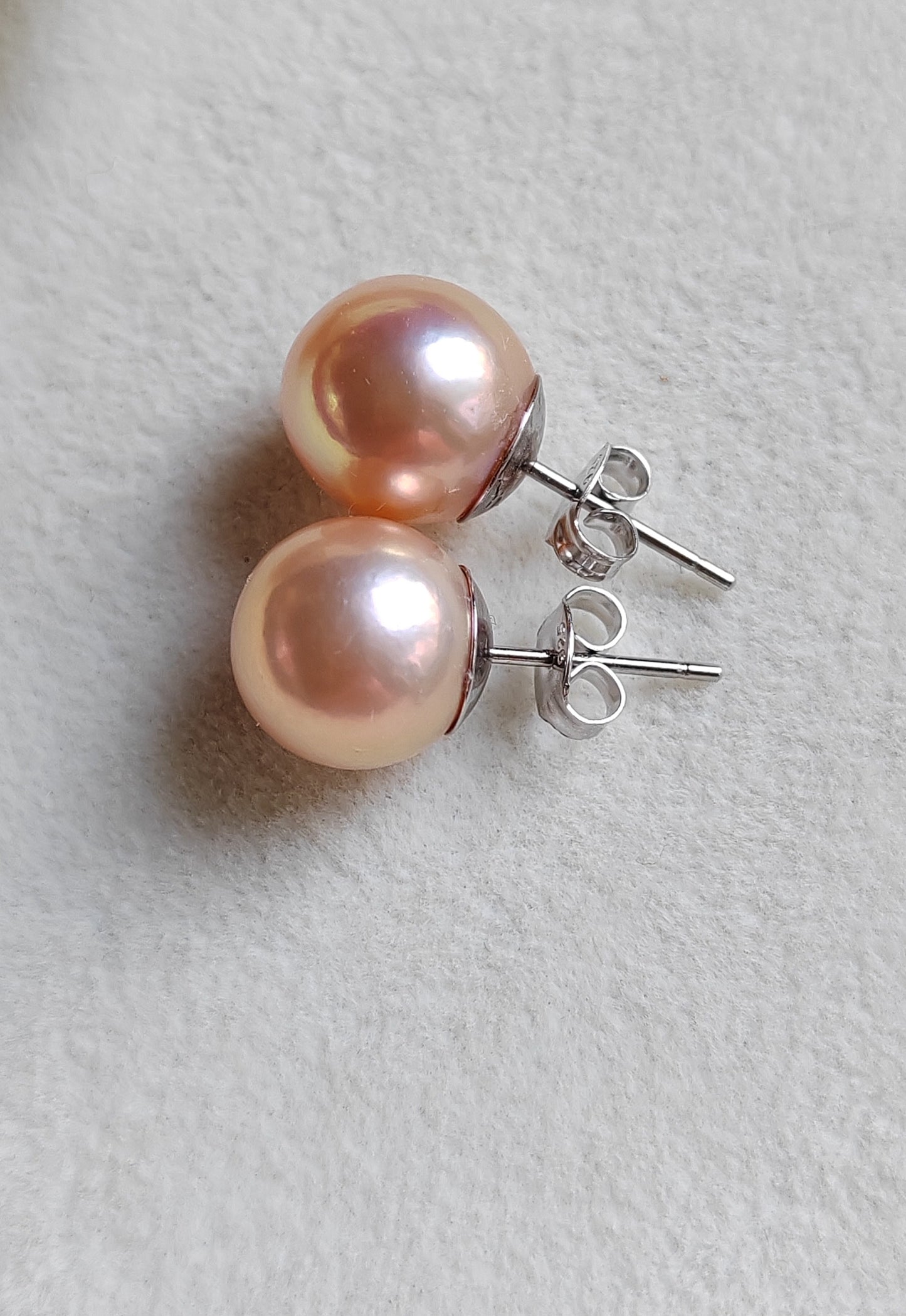 10.2-12mm Genuine freshwater pearls jewelry set Peach