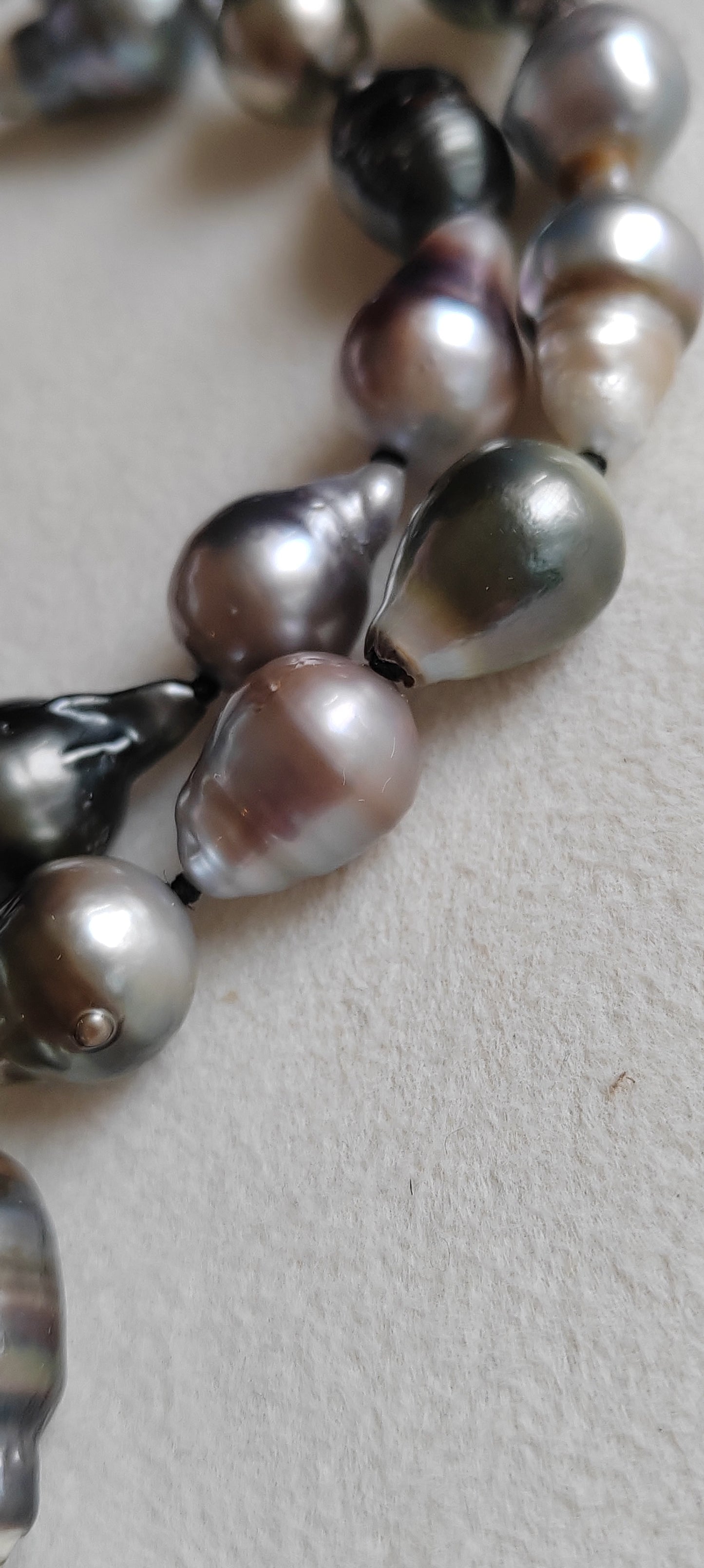 8.3-12.7mm Genuine tahitian south sea pearl baroque necklace