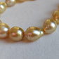 10.1-13mm Genuine golden south sea pearl baroque necklace 14k gold
