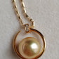 11.5mm Genuine golden south sea pearl 9k gold 'Moon' pendant