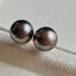 10.3mm Genuine tahitian south sea pearls classic earrings studs 14ct gold