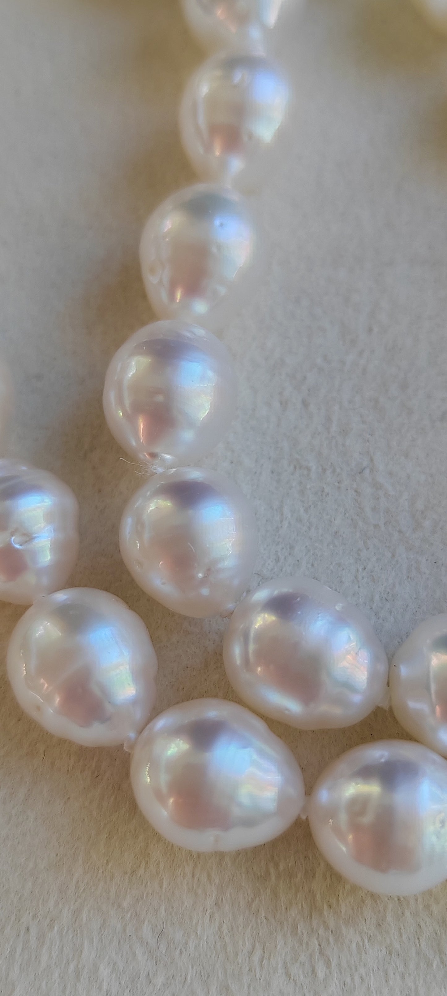 9-10.8mm Genuine Australian south sea white pearls 14k gold necklace