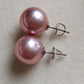 12.3mm Genuine freshwater pearls essential earrings studs silver