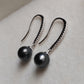 7.7mm Genuine tahitian south sea pearls Round classic dangling earrings