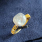 'Wild' Genuine Australian south sea Keshi pearl 18k gold Balletcore ring