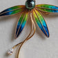 'Dragonfly' Genuine Tahitian sea pearl 9.3mm brooch