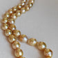 10.1-13mm Genuine golden south sea pearl baroque necklace 14k gold